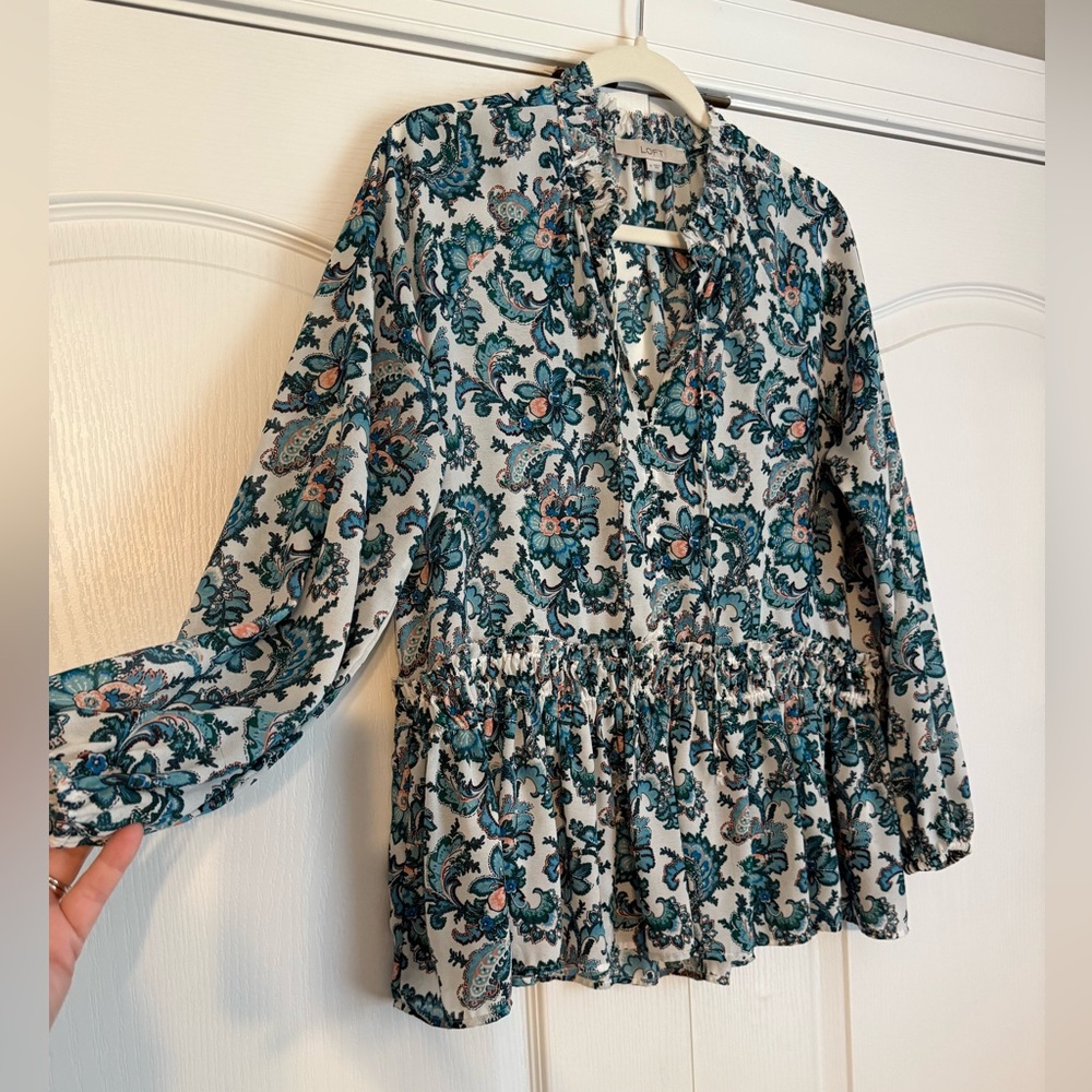 Loft Paisley Ruffle Neck Top - Picture 4 of 7